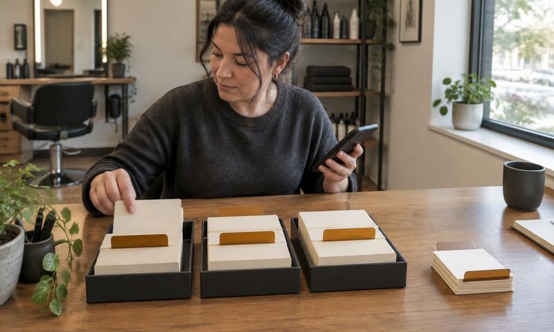 A salon owner sorts client records by recency while preparing follow-up messages