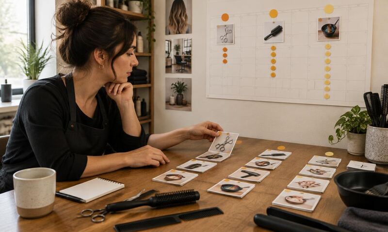 A salon owner maps different services to short, medium, and long return windows